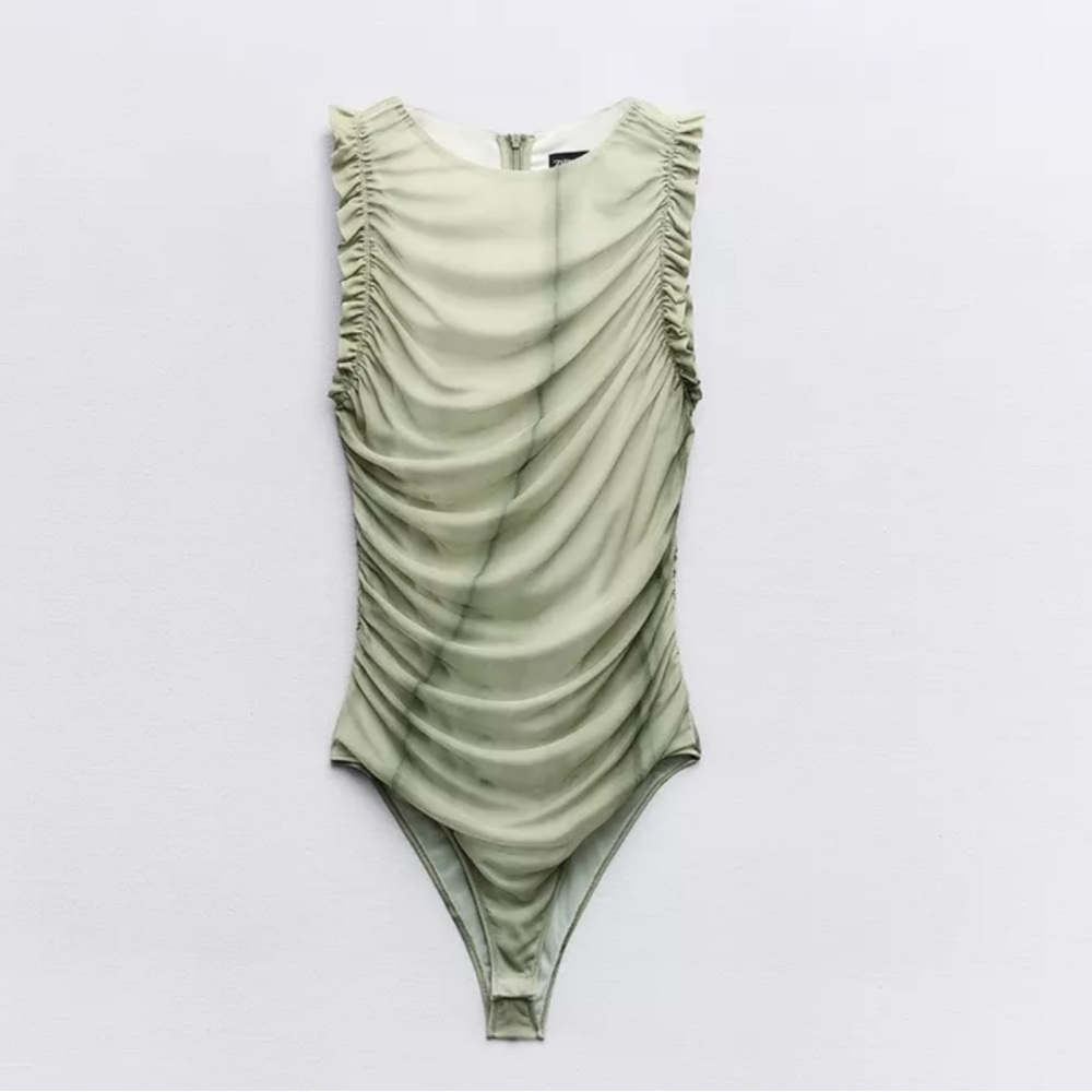 New with Tag: Ruched Sleeveless Bodysuit